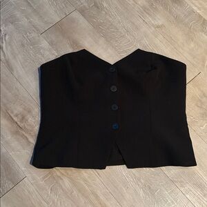 Dynamite Elegant Black Strapless Button Close Top Size Large